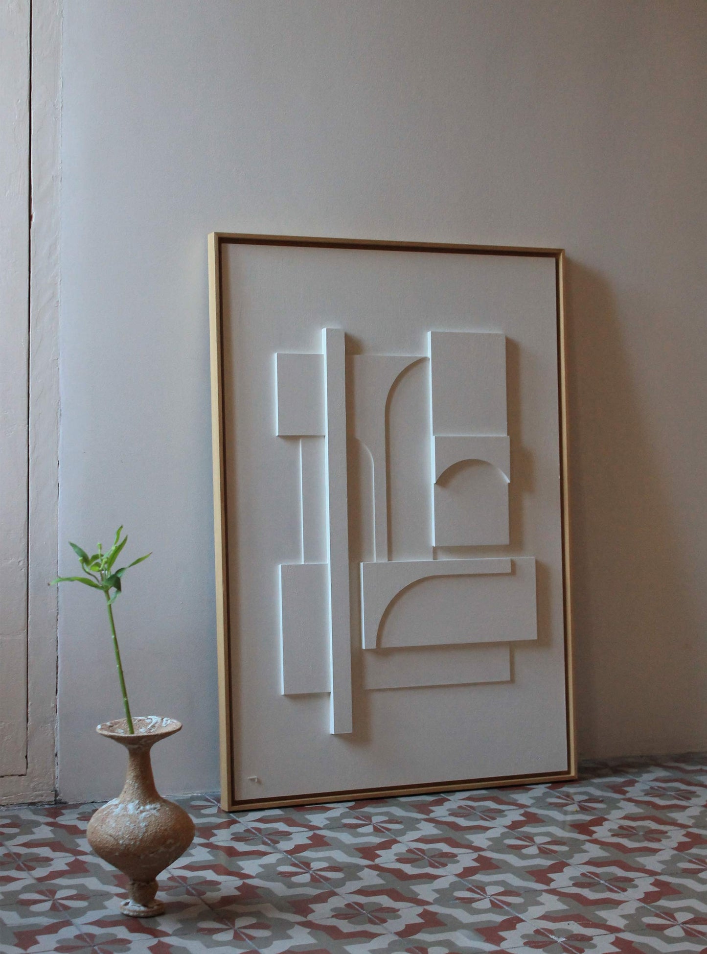 Decoración para el hogar. Cuadro inspirado en la arquitectura de un claustro. Autora: Teresa Darocas, artista contemporánea valenciana.